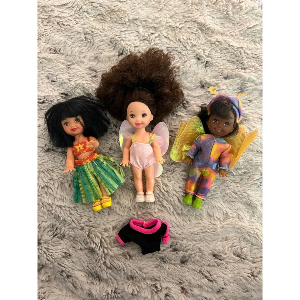Vintage 1994 Mattel Barbie Lil Friends of Kelly Lot Of 3 Dolls in Costumes EUC
